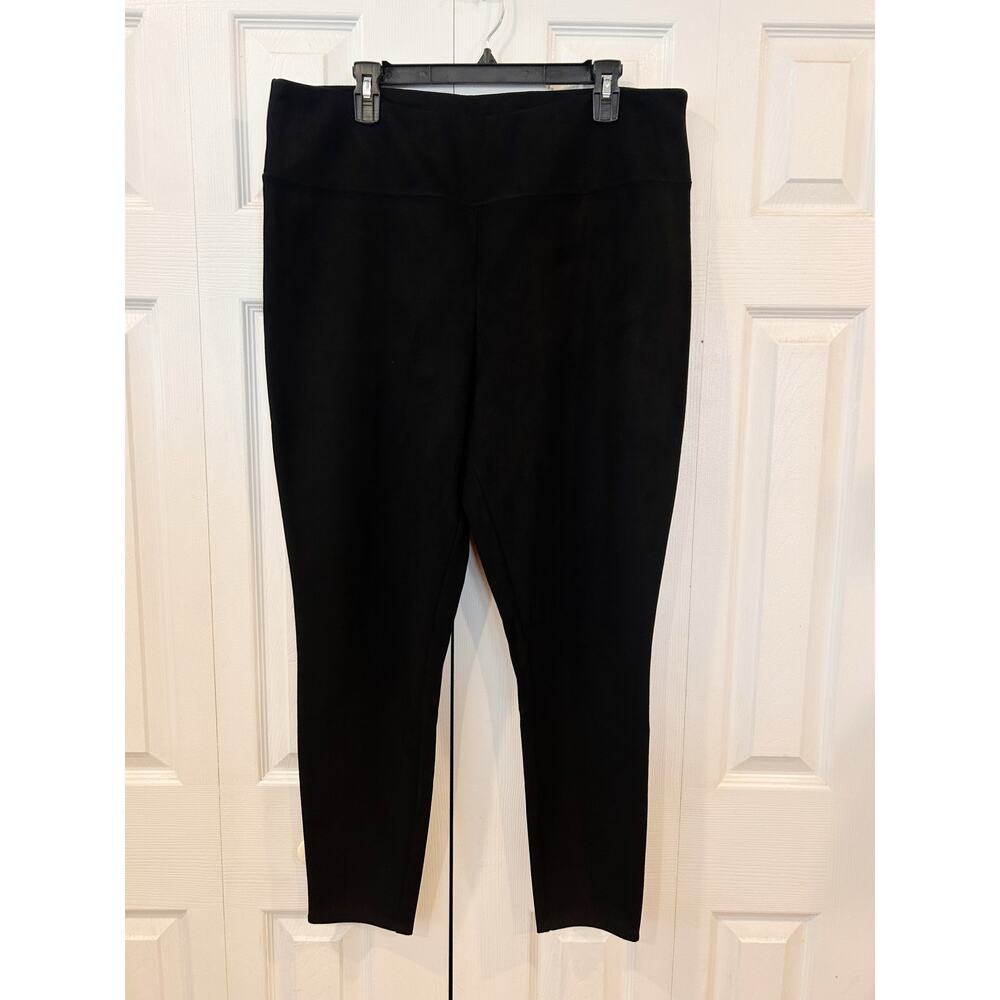 Soft Surroundings Faux Suede Pull-On Leggings Black Size XL - Picture 2 of 6